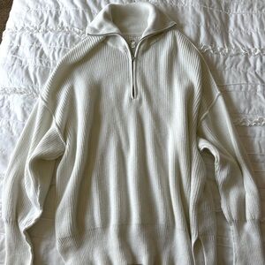 aerie white half zip- sold